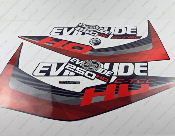 Evinrude 250HP E-tec HO 2011-2014 Blue Cowl Outboard Decal Kit